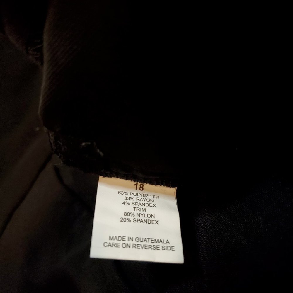 David Dart Slimming Solution Black Pants Size 18 Front Zip Front Back Pockets - Picture 6 of 7